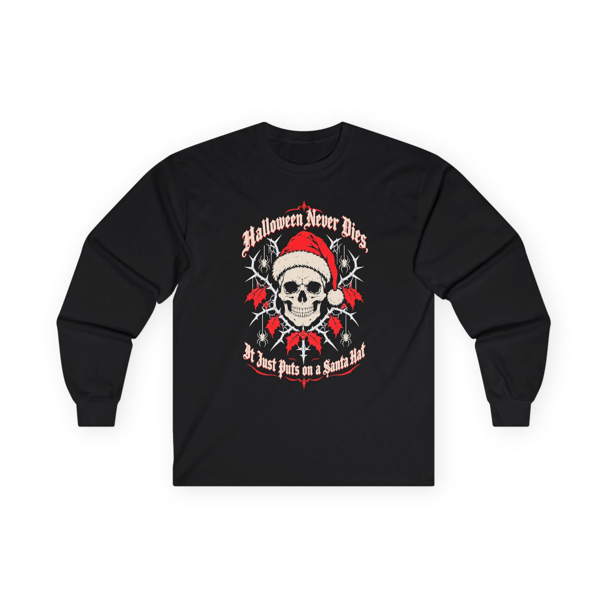 Merry Christmas Skull Long Sleeve Tee