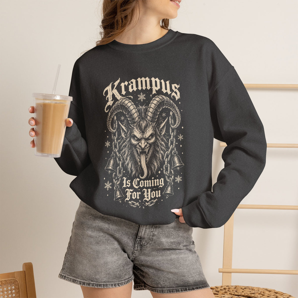 Krampus Is Coming for You Christmas Crewneck Sweatshirt
