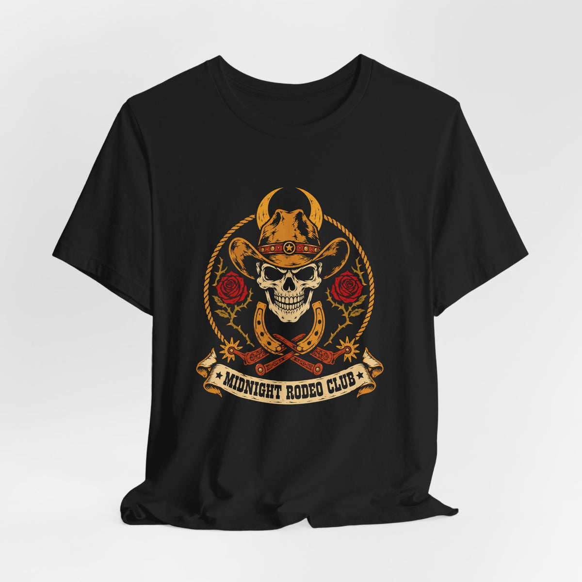 Vintage Skull and Roses Graphic T-Shirt